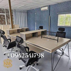Bàn cụm nhân viên MDF chống ẩm khung sắt - ảnh 1