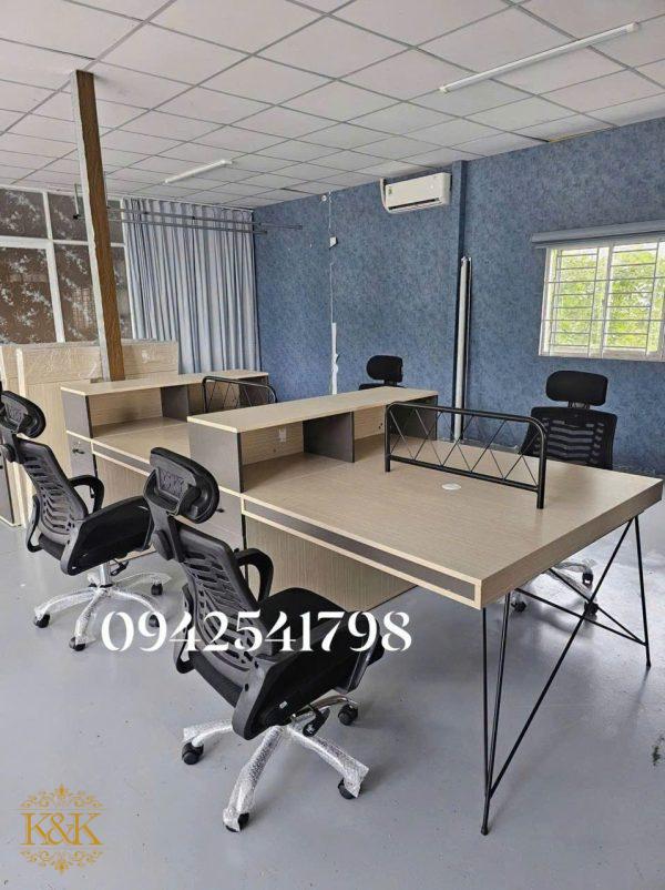 Bàn cụm nhân viên MDF chống ẩm khung sắt - ảnh 1