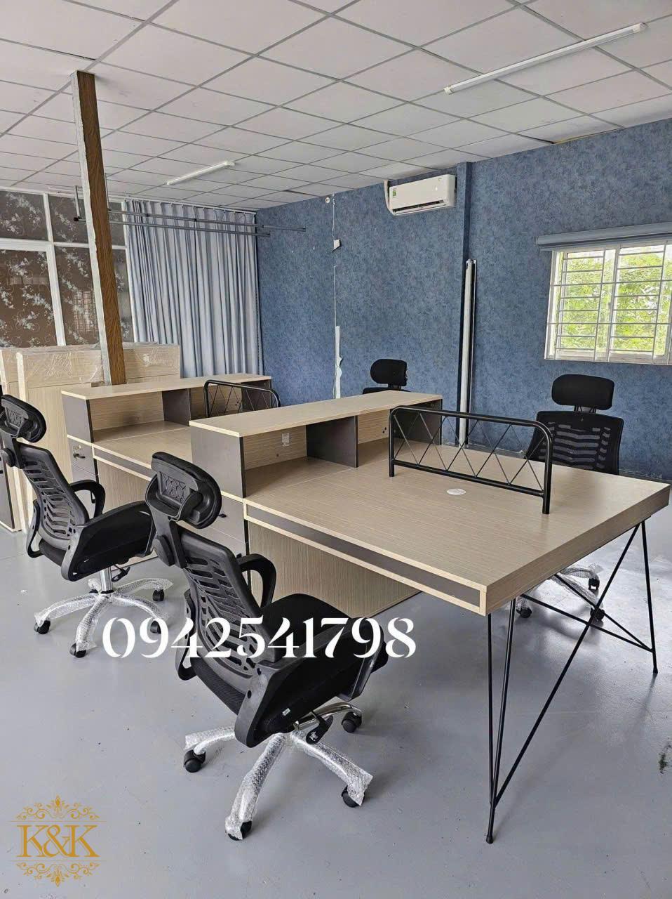 Bàn cụm nhân viên MDF chống ẩm khung sắt - ảnh 1