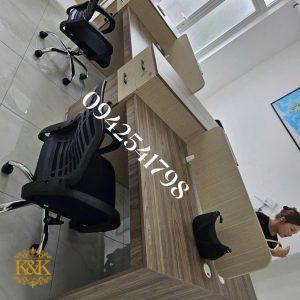 Bàn cụm nhân viên MDF chống ẩm khung sắt - ảnh 2