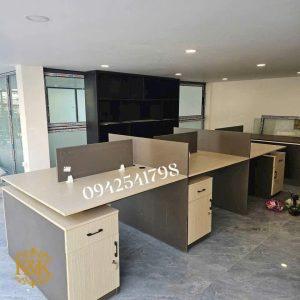 Bàn cụm nhân viên MDF chống ẩm khung sắt - ảnh 3