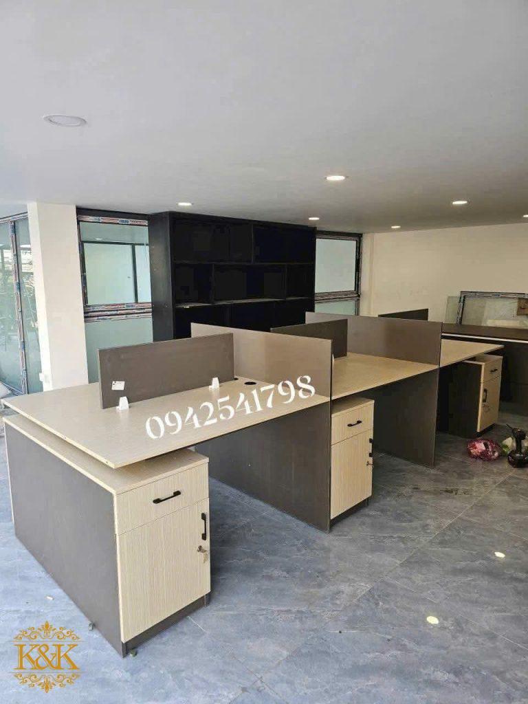Bàn cụm nhân viên MDF chống ẩm khung sắt - ảnh 3
