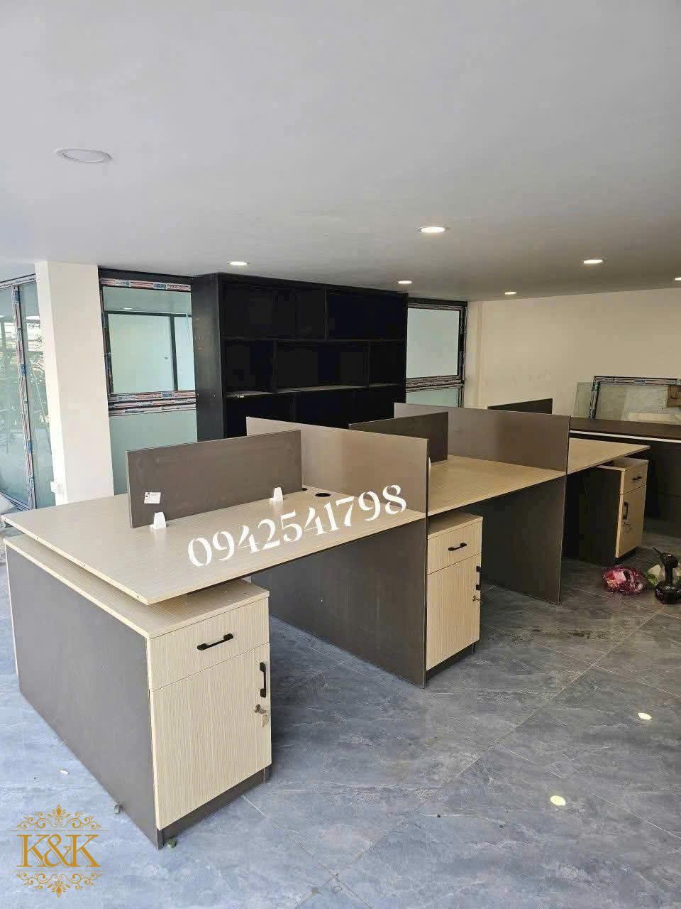 Bàn cụm nhân viên MDF chống ẩm khung sắt - ảnh 3