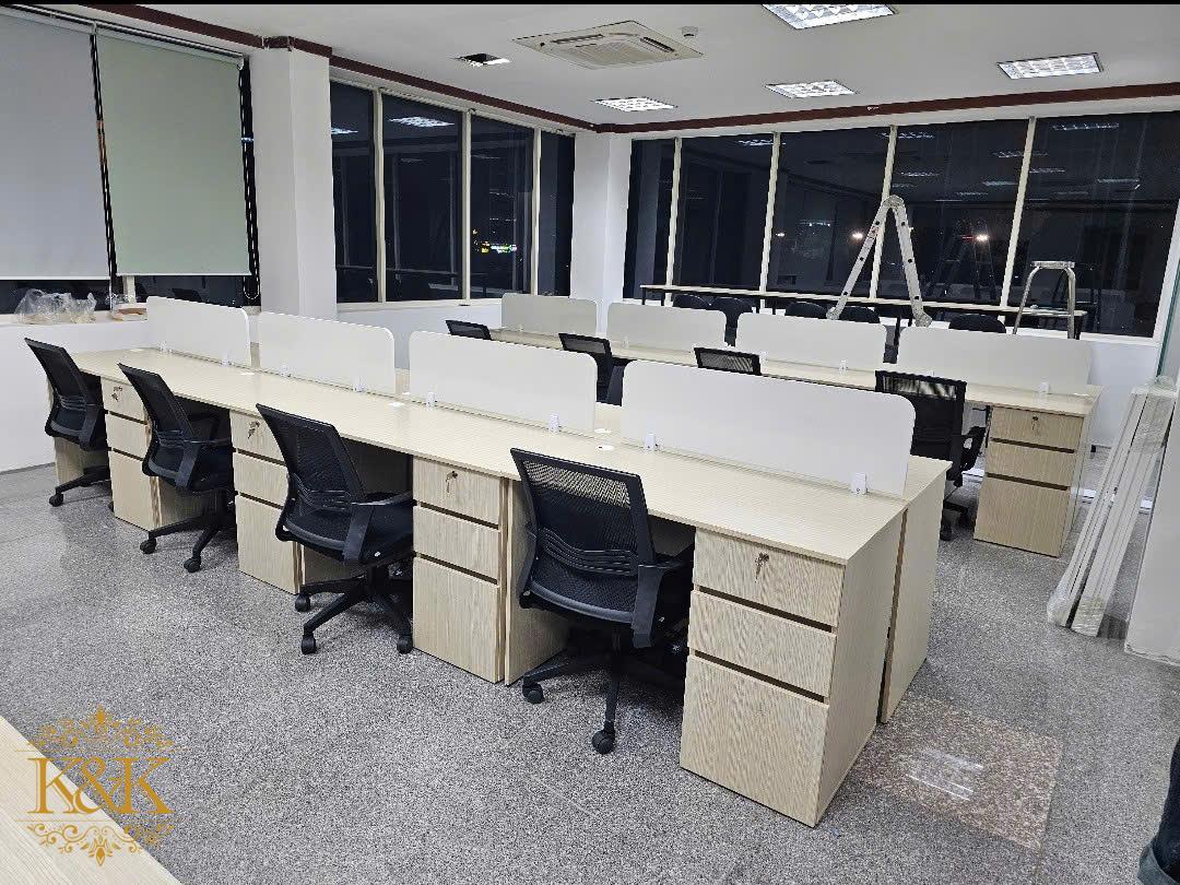 Bàn cụm nhân viên MDF chống ẩm khung sắt - ảnh 7