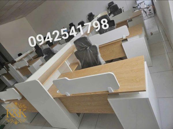 Bàn cụm nhân viên MDF chống ẩm khung sắt - ảnh 12